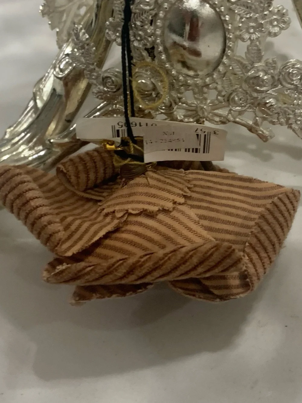 Rare CHANEL Brown Corduroy Camellia BROOCH